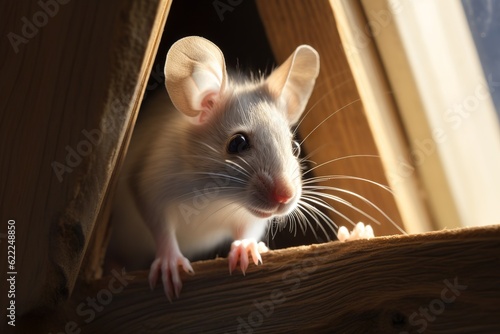 Mice are destroying the house. Rat pest. Generative AI