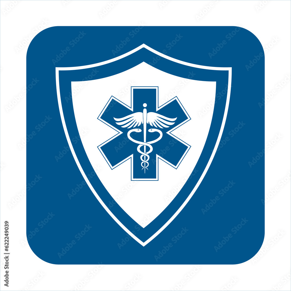 Immune system, medical shield icon in trendy flat style design Immune system, medical shield icon in trendy flat style design