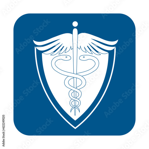 Immune system, medical shield icon in trendy flat style design