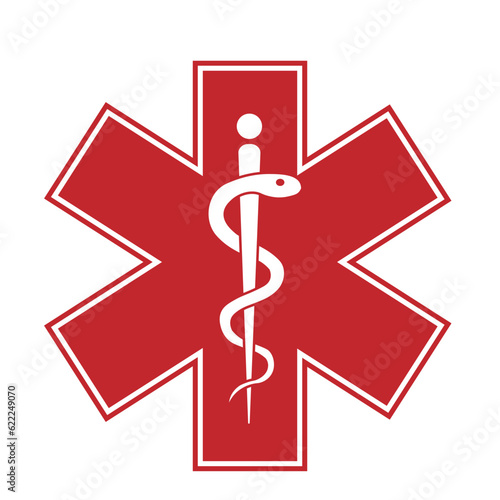 Medical sign star of life icon. Hospital ambulance star glyph style pictogram