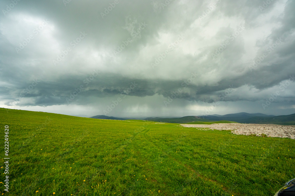 Mountain landscape during stormy weather Mountain landscape during stormy weather