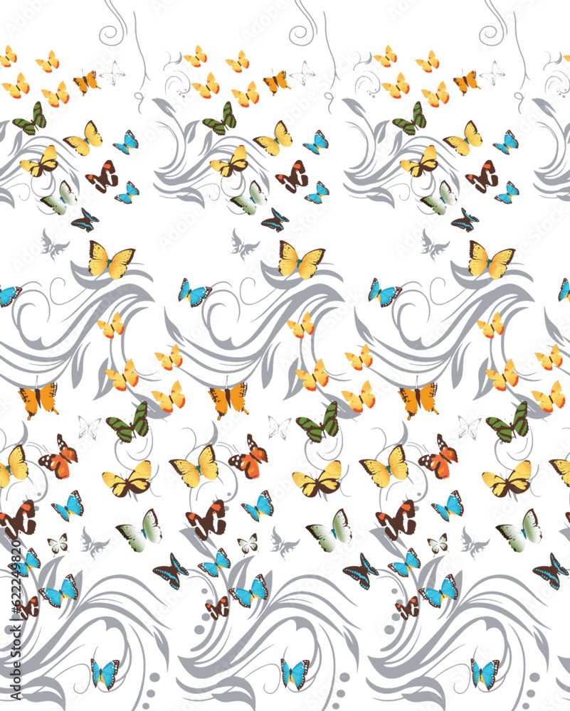 Fototapeta premium Textile and digital seamless abstract background vector design 