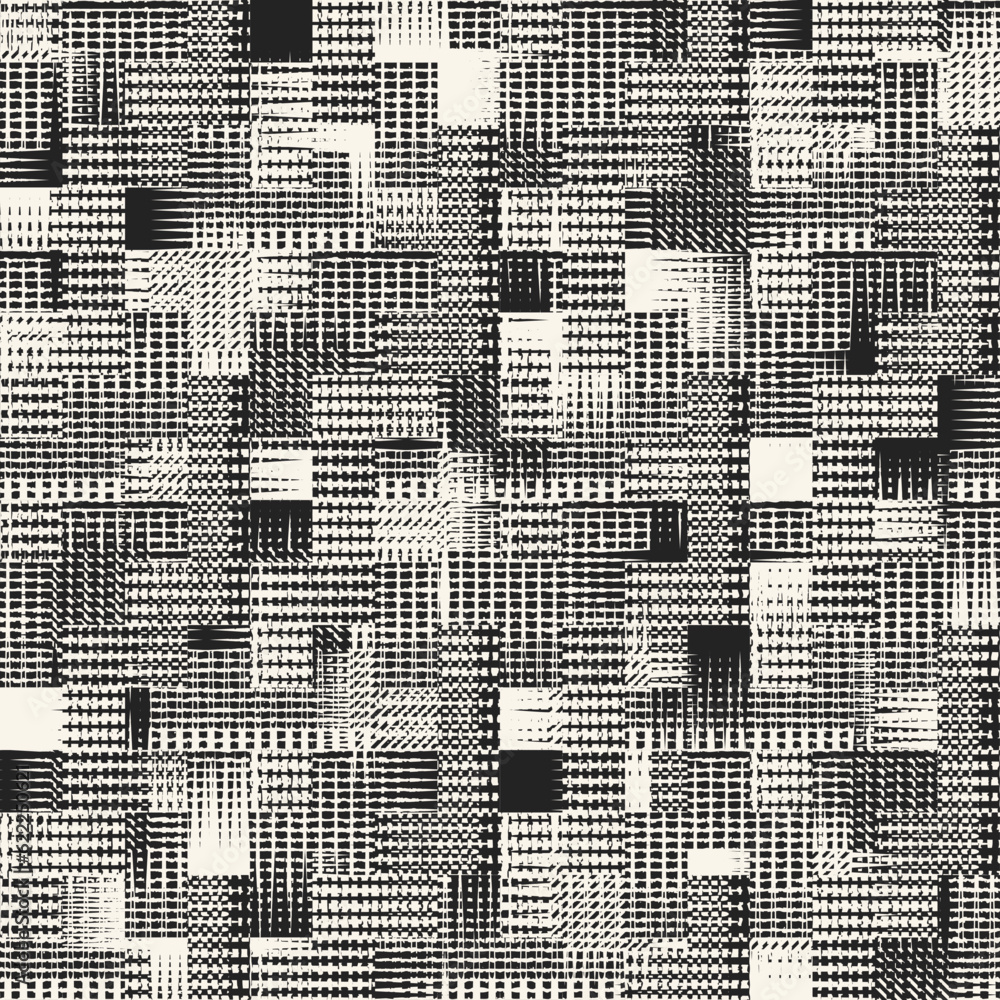Monochrome Glitched Textured Checked Pattern Monochrome Glitched Textured Checked Pattern