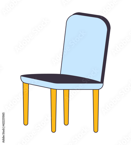 Comfortable office chair flat line color isolated vector object. Furniture for decor room. Editable clip art image on white background. Simple outline cartoon spot illustration for web design