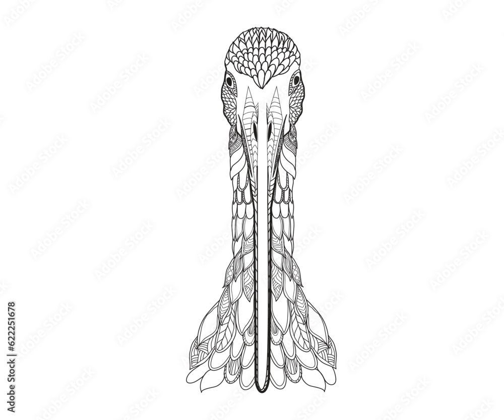 Ibis mandala vector mascot 