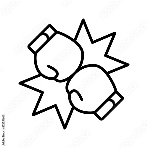 Boxing gloves fight icon, red vs blue. vector illustration on white background
