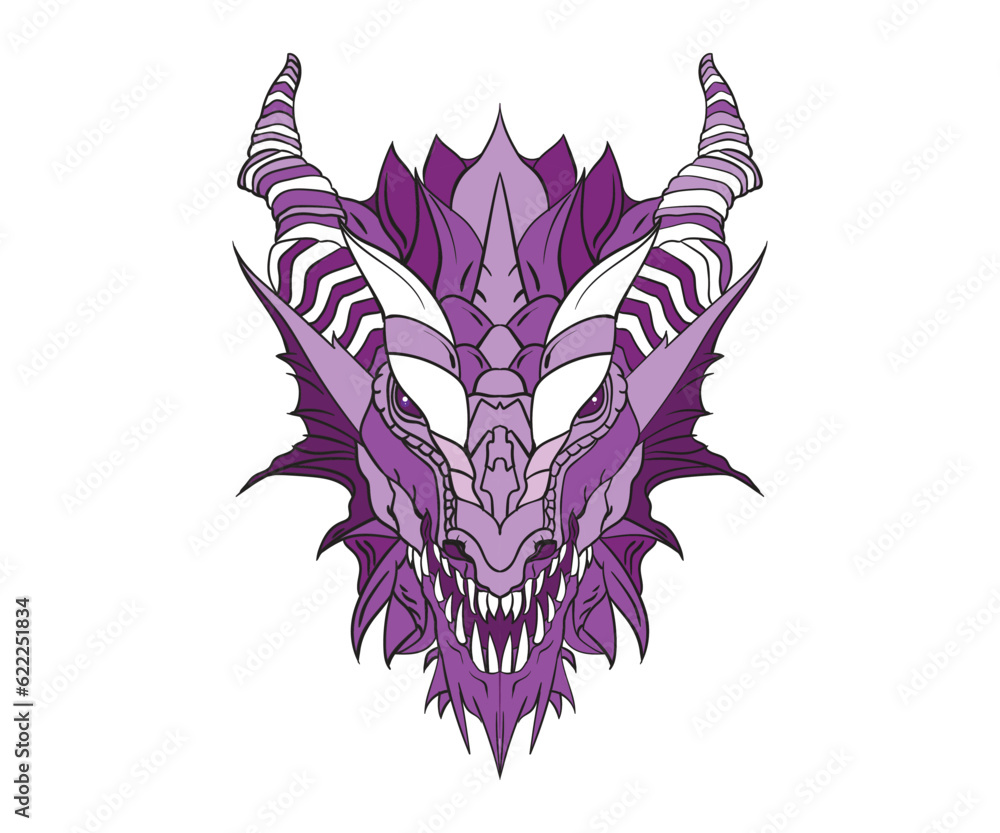Fototapeta premium purple dragon mascot