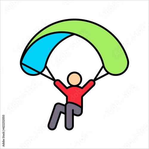 parachute icon. high quality line parachute icon, vector illustration on white background