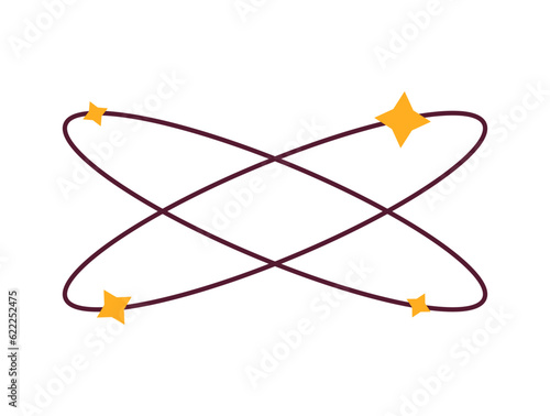 Dizzy stars semi flat colour vector object. Spinning head. Unsteady unwell reaction. Heat stroke. Editable cartoon clip art icon on white background. Simple spot illustration for web graphic design