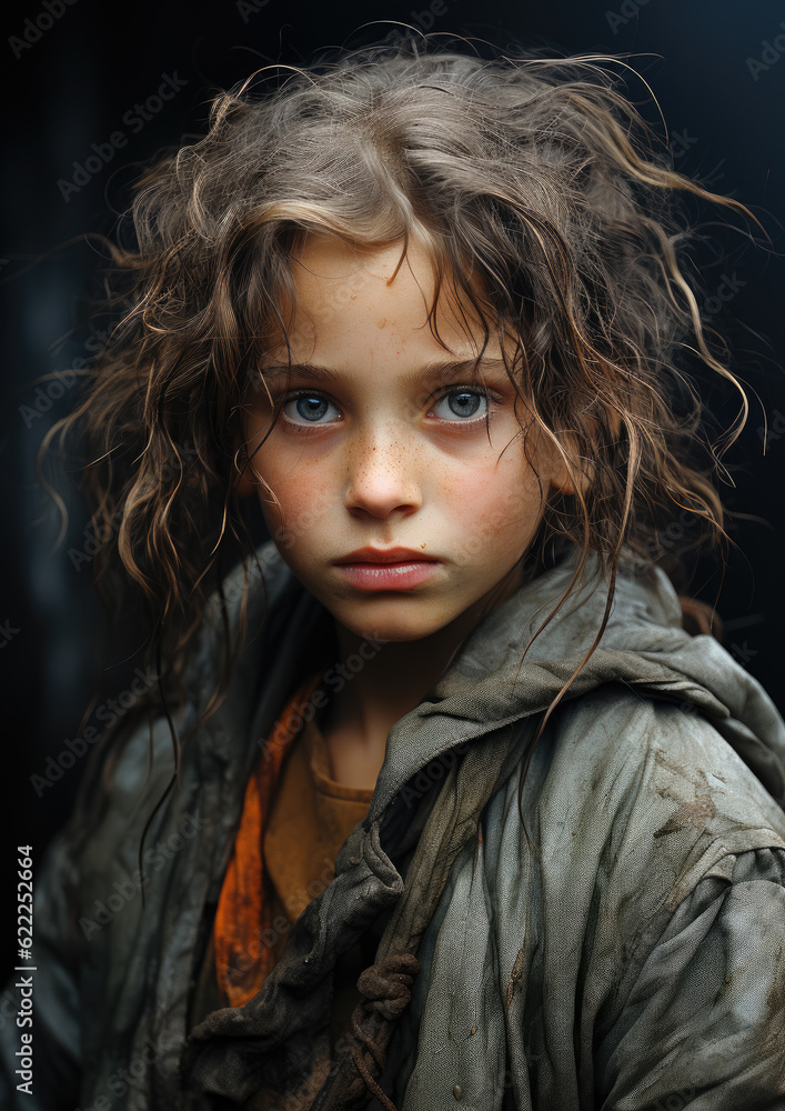 Young Homeless Girl-Living on the Streets-Generative AI Young Homeless Girl-Living on the Streets-Generative AI