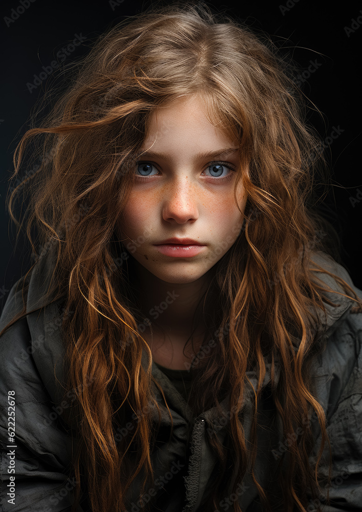 Young Homeless Girl-Living on the Streets-Generative AI Young Homeless Girl-Living on the Streets-Generative AI