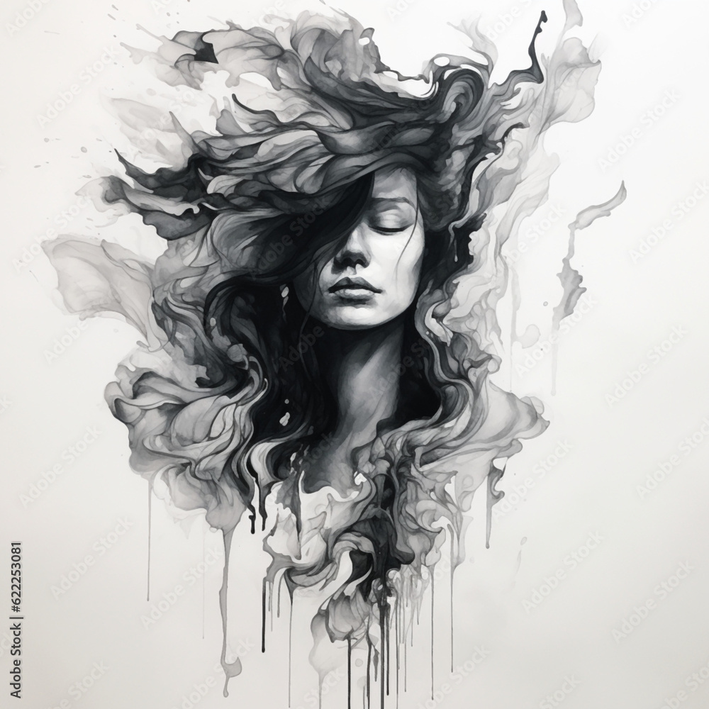 Fototapeta premium woman with long hair