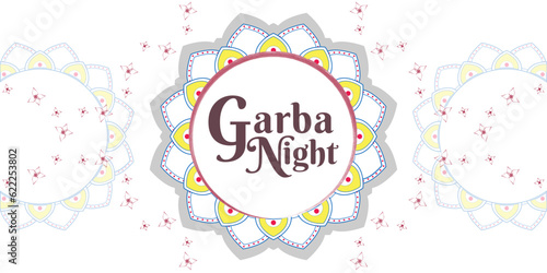 An illustration dedicated to the Navratri festival with a beautiful background.  Garba night.
