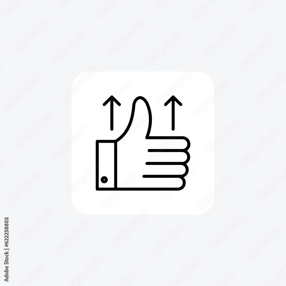 Like, hand, done, thumbsup Vector Line Icon Like, hand, done, thumbsup Vector Line Icon