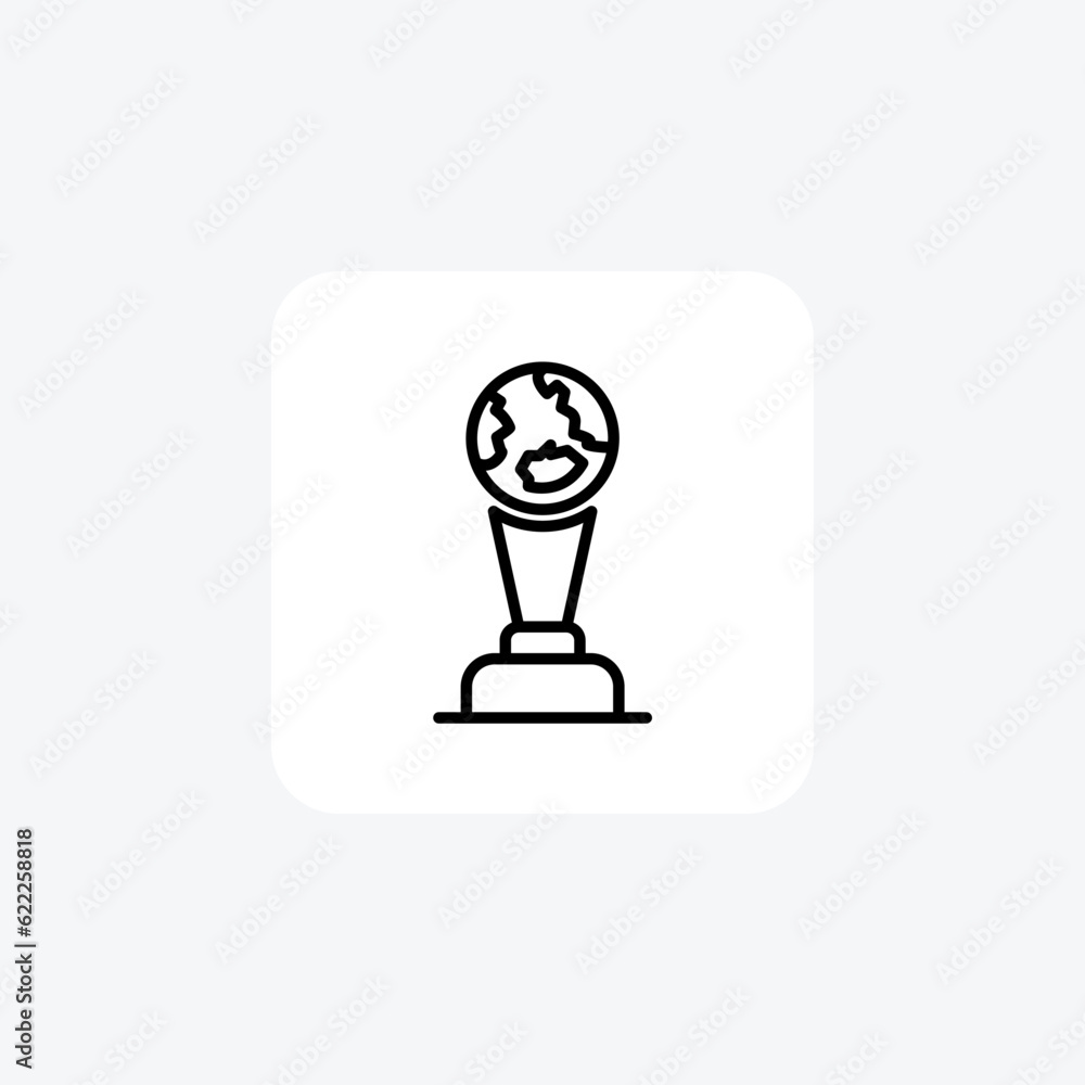 World cup, trophy, cricket trophy, prize Vector Line Icon World cup, trophy, cricket trophy, prize Vector Line Icon