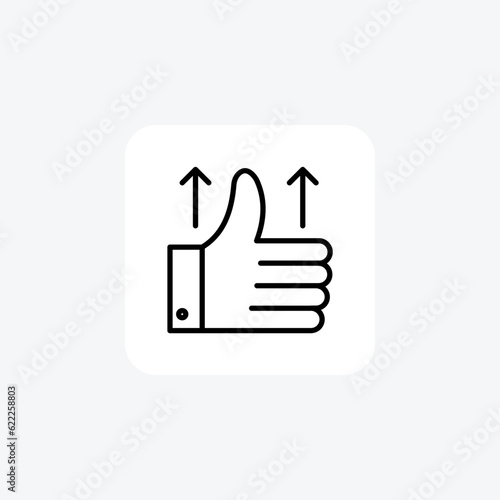 Like, hand, done, thumbsup Vector Line Icon