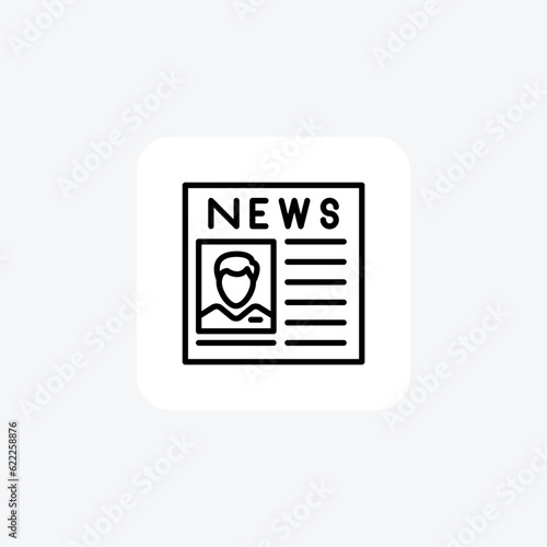 Newspaper, candidate advertisement Vector Line Icon