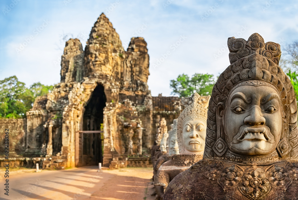 Gate at ancient temple Angkor Thom of Angkor Wat, Siem Reap, Cambodia. Gate at ancient temple Angkor Thom of Angkor Wat, Siem Reap, Cambodia.