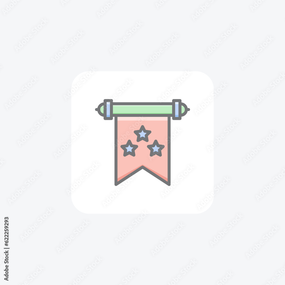 Star scroll paper, royal, scroll, paper Vector Awesome Fill Icon