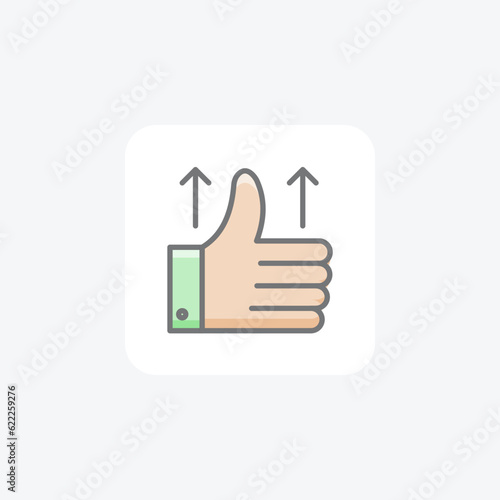 Like, hand, done, thumbsup Vector Awesome Fill Icon