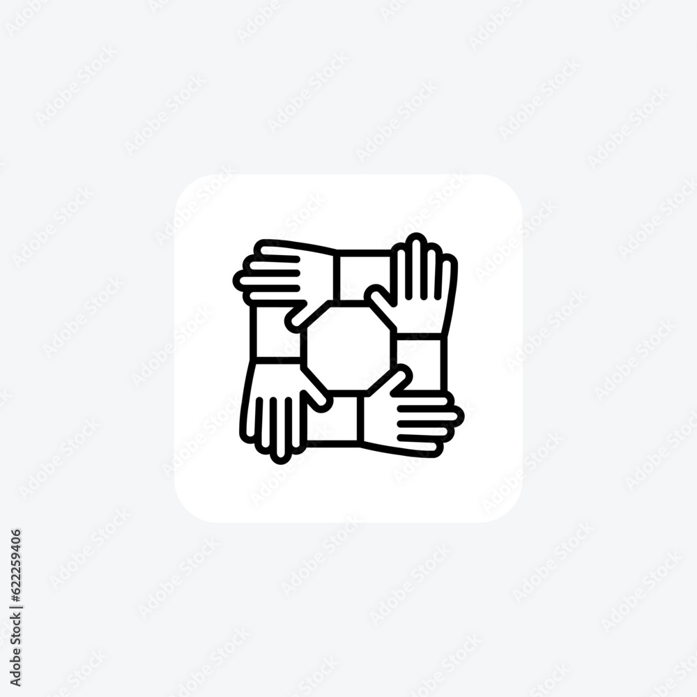 Holding Hands Hr, Human Resource Vector Line Icon Holding Hands Hr, Human Resource Vector Line Icon
