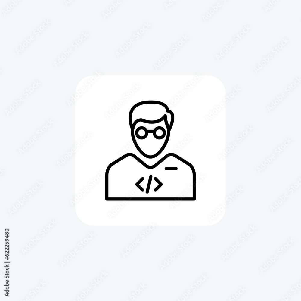 Programmer Hr, Human Resource Vector Line Icon Programmer Hr, Human Resource Vector Line Icon