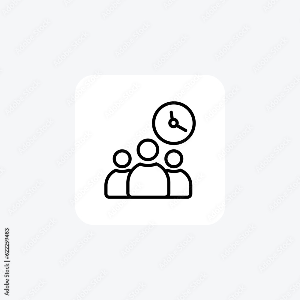 Workers Shift Time Hr, Human Resource Vector Line Icon Workers Shift Time Hr, Human Resource Vector Line Icon