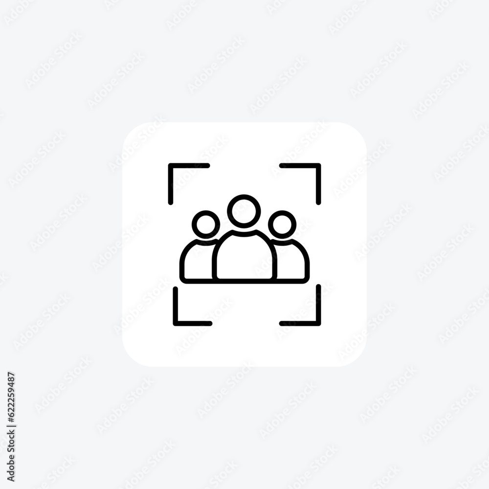 Users In Frame Hr, Human Resource Vector Line Icon Users In Frame Hr, Human Resource Vector Line Icon