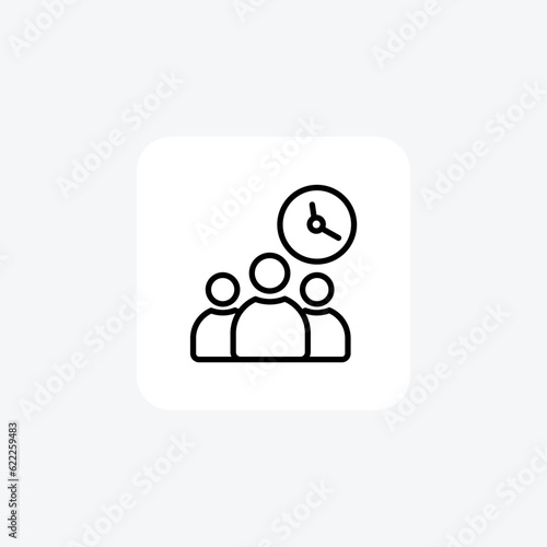 Workers Shift Time Hr, Human Resource Vector Line Icon