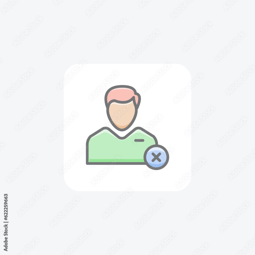 Canceled Worker Hr, Human Resource Vector Flat Icon Canceled Worker Hr, Human Resource Vector Flat Icon