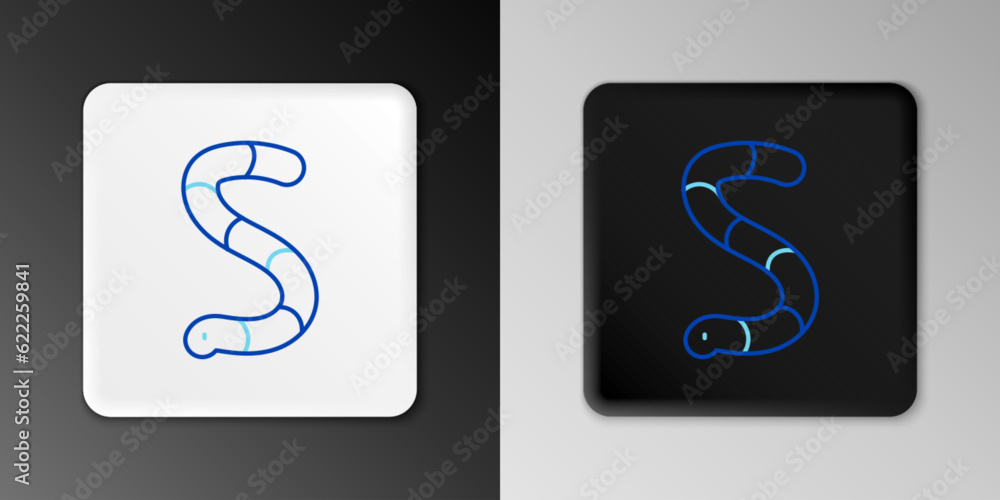 Line Worm icon isolated on grey background. Fishing tackle. Colorful outline concept. Vector Line Worm icon isolated on grey background. Fishing tackle. Colorful outline concept. Vector