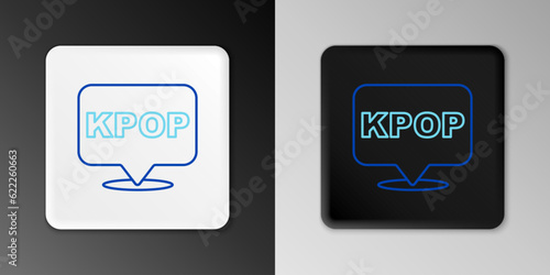 Line K-pop icon isolated on grey background. Korean popular music style. Colorful outline concept. Vector