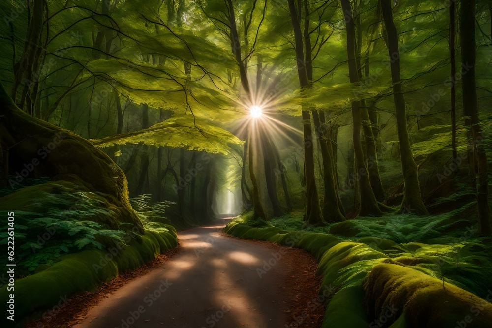 path in the forest AI generated path in the forest AI generated