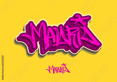 Madrid Spain Graffiti Tagging Style Hand Lettering 
