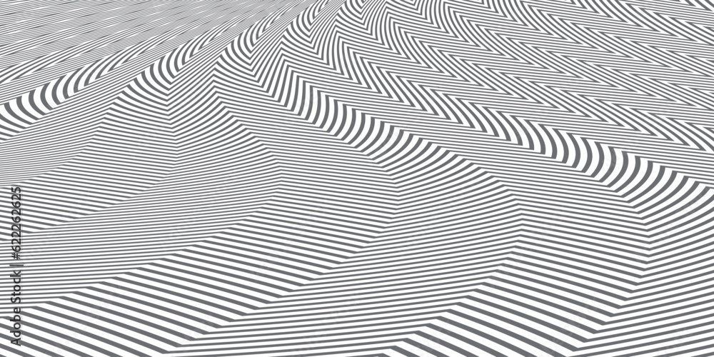 Abstract  white and gray color, modern design stripes background with zigzag pattern. Vector illustration.