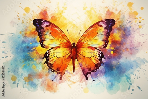watercolor style painting of butterfly shapes