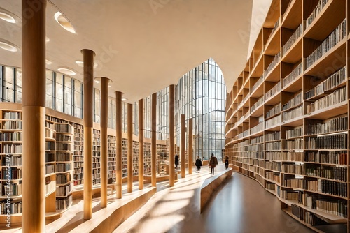 the interior view of the library ai generated