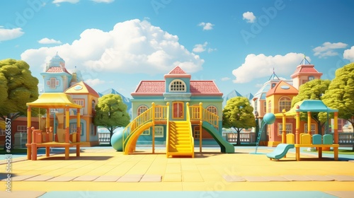 Wallpaper Mural energetic playground background to commemorate Back to School Torontodigital.ca