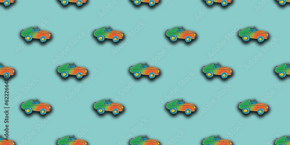 pattern with the image of a painted car. A template for superimposing something on top of something. Horizontal image. Banner for insertion into site. pattern with the image of a painted car. A template for superimposing something on top of something. Horizontal image. Banner for insertion into site.
