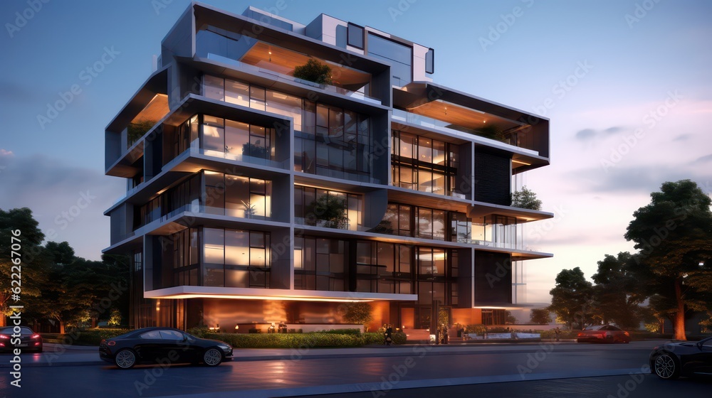 Luxury Modern Mid-Rise Building Architectural Design
