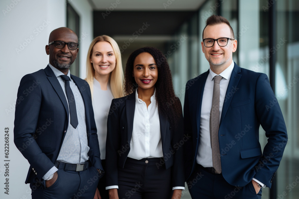 A professional headshot of a multinational team highlighting their diversity, colleagues, portrait, business Generative AI A professional headshot of a multinational team highlighting their diversity, colleagues, portrait, business Generative AI