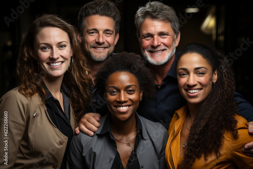 An artistic close-up of colleagues from different nationalities, highlighting their unique features, colleagues, portrait, business Generative AI