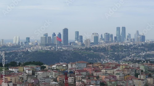  arialview of istanbul financial and residential buildings at morning  photo