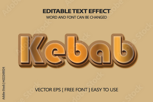 vector text effect 3d kebabs