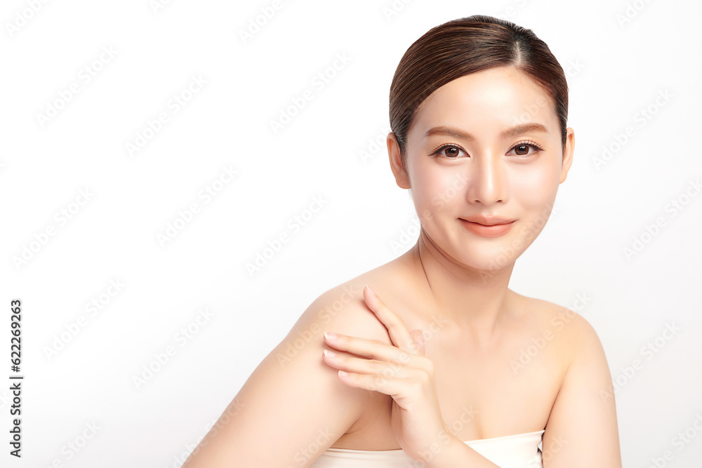 Beautiful young asian woman with clean fresh skin on white background, Face care, Facial treatment, Cosmetology, beauty and spa, Asian women portrait. Beautiful young asian woman with clean fresh skin on white background, Face care, Facial treatment, Cosmetology, beauty and spa, Asian women portrait.