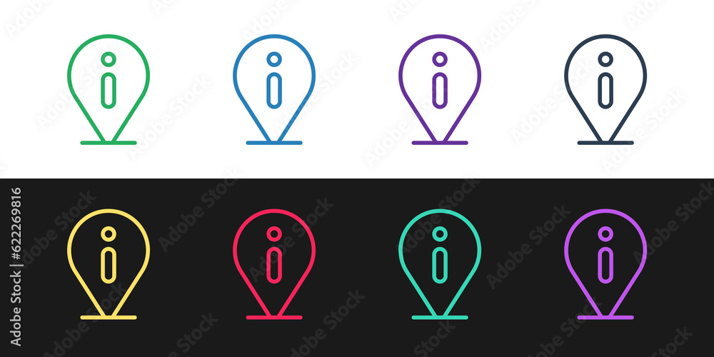 Set line Information icon isolated on black and white background. Vector Set line Information icon isolated on black and white background. Vector