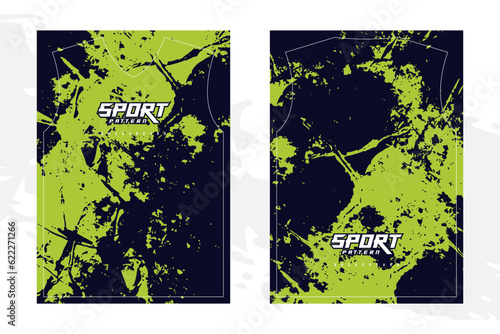 Green abstract grunge background pattern for sport jersey design