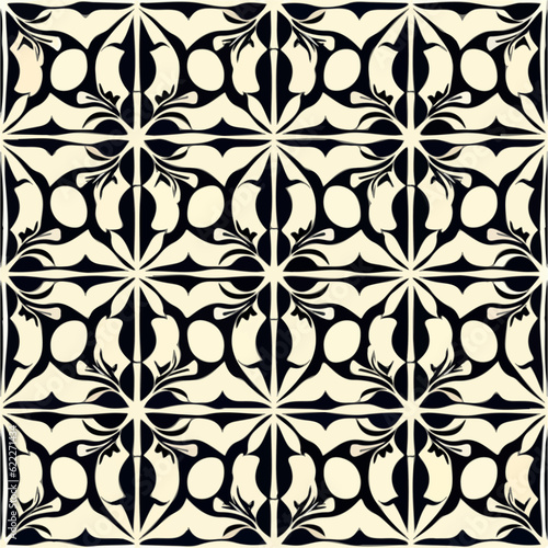 Classic black and white damask pattern on a white background. This ornate design, reminiscent of Versace and paisley motifs, exudes timeless elegance.