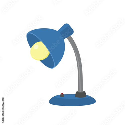 blue desk lamp vector illustration study lamp design