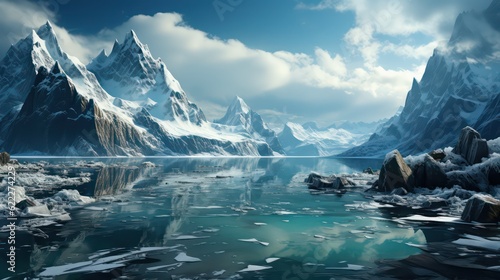 Majestic Mountains and Glaciers Captivating the Beauty of Ice Adorned Landscapes